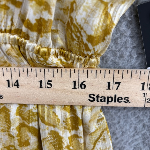 Simply Vera Vera Wang Yellow Abstract Ruffle Hem Dress XXL NWT - Picture 6 of 11